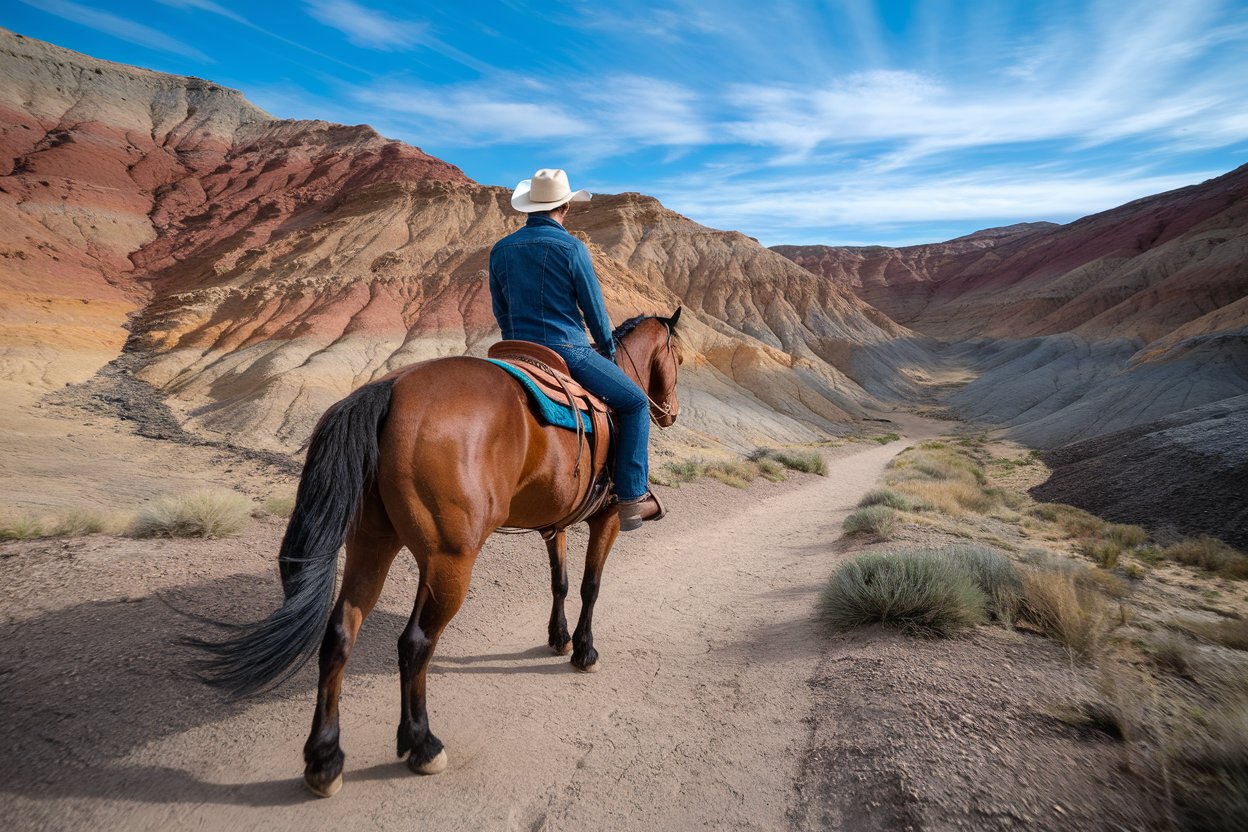 Trail riding in Oregon's Owyhee Canyonlands near Malheur County
