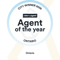 RateMyAgent 2026 Ontario City Winner